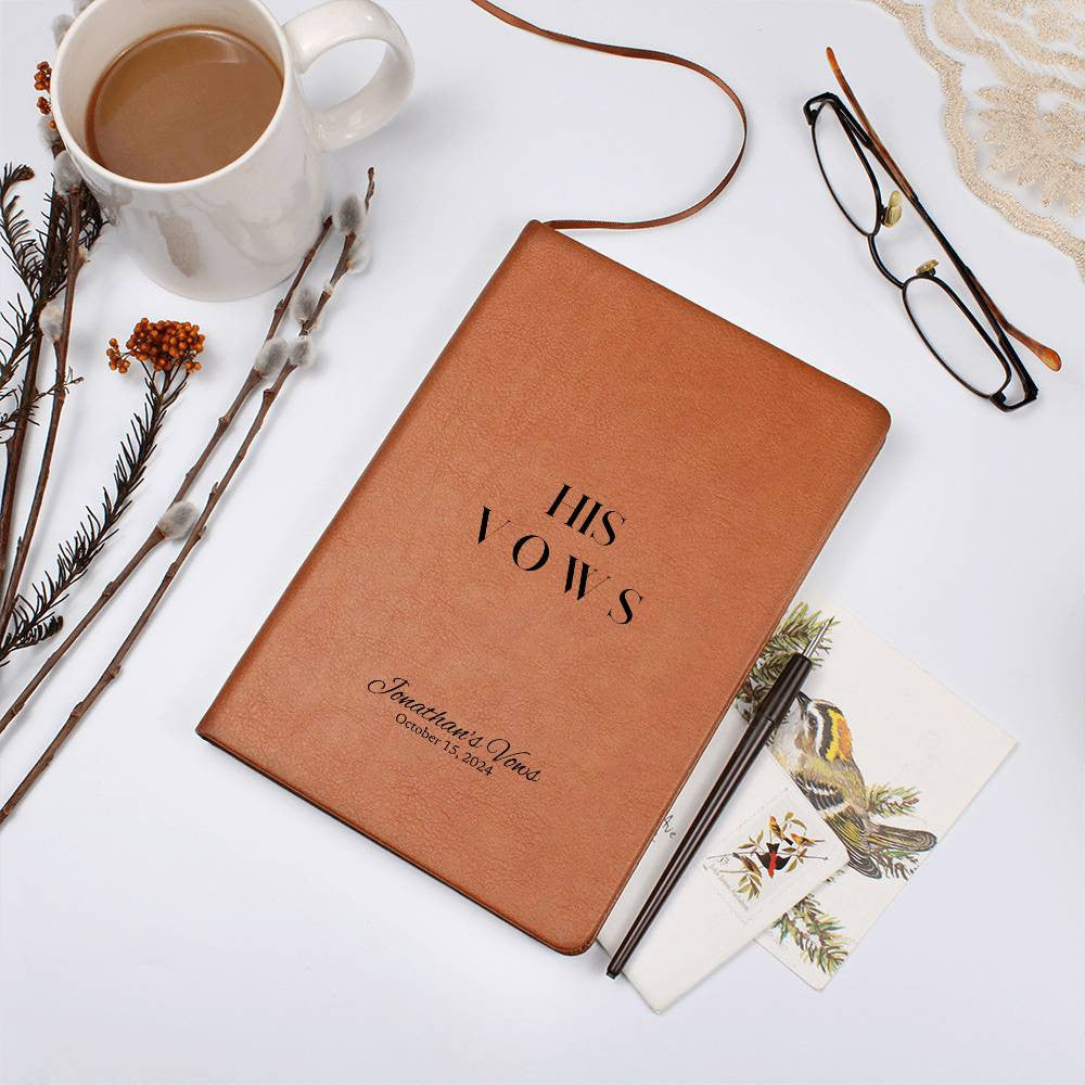 His and Hers Leather Wedding Vow and Vow Renewal Journal