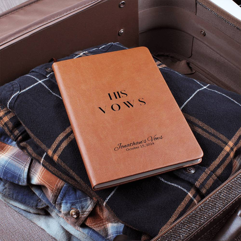 His and Hers Leather Wedding Vow and Vow Renewal Journal