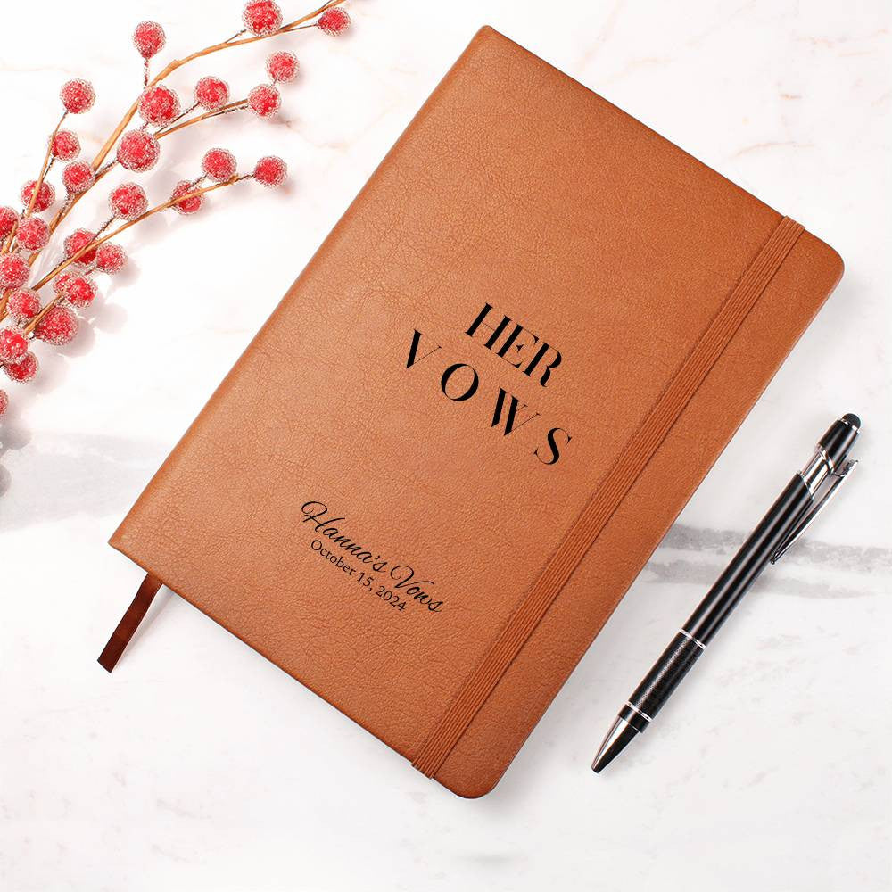 His and Hers Leather Wedding Vow and Vow Renewal Journal
