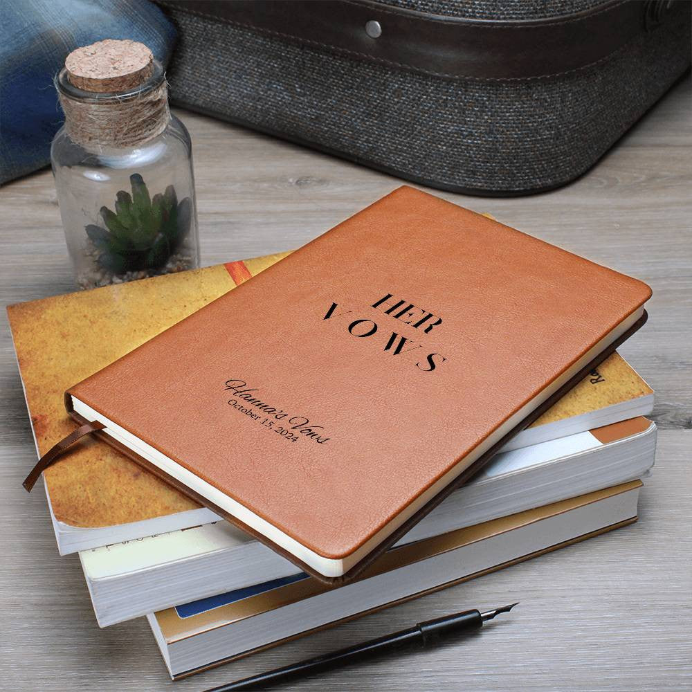 His and Hers Leather Wedding Vow and Vow Renewal Journal