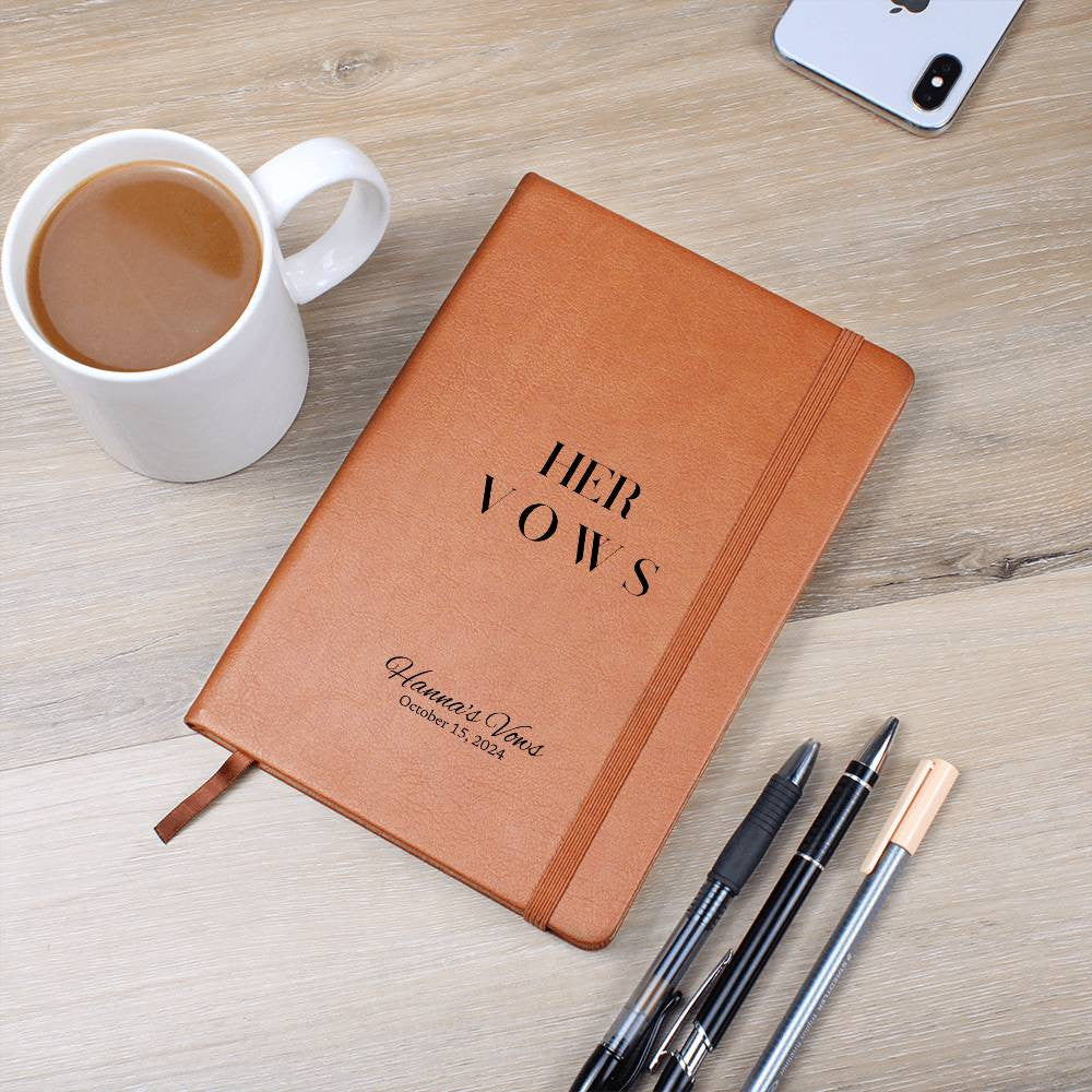 His and Hers Leather Wedding Vow and Vow Renewal Journal