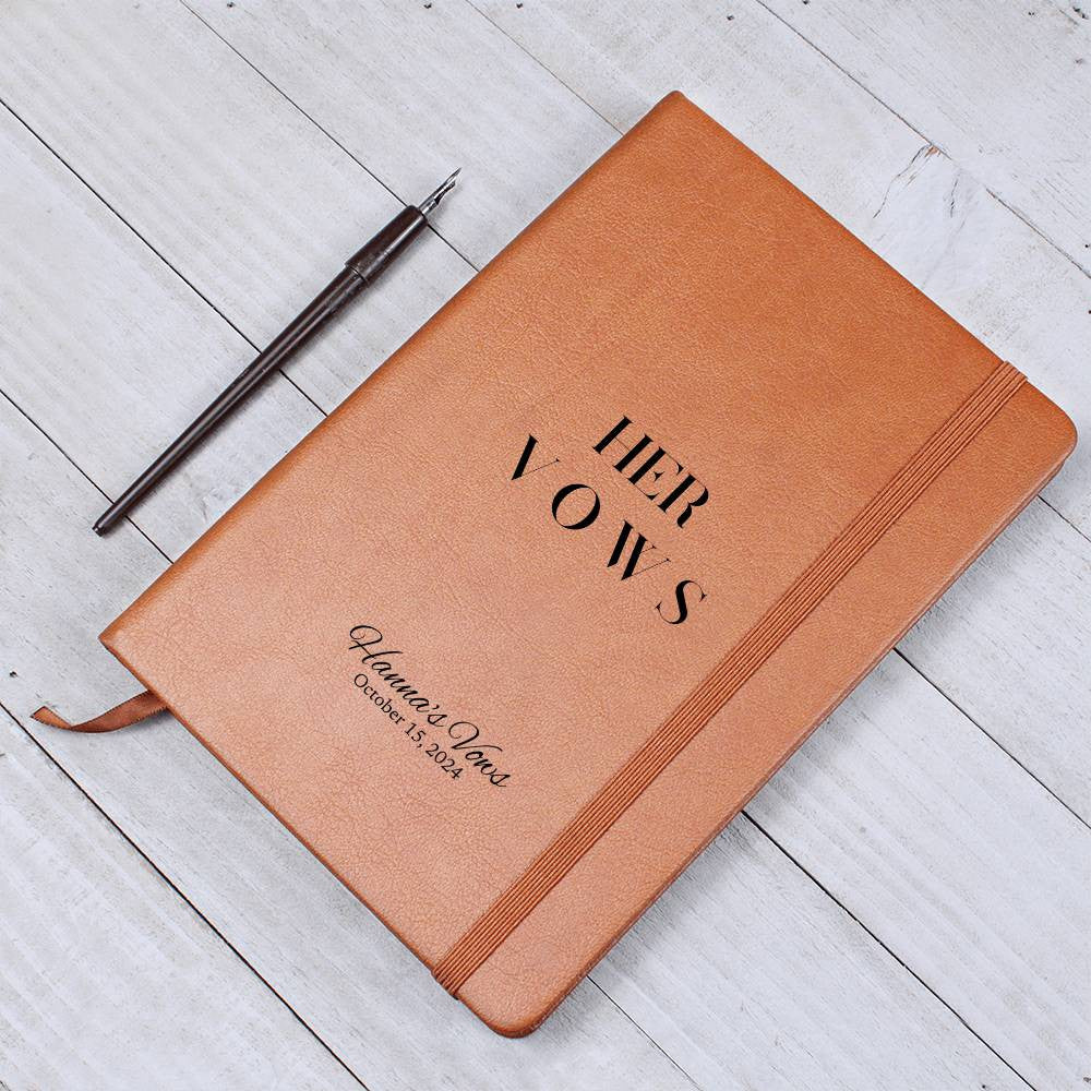 His and Hers Leather Wedding Vow and Vow Renewal Journal