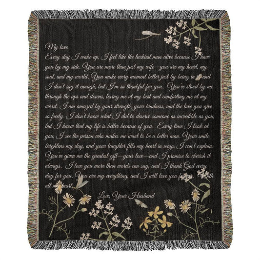 Personalized Letter Woven Blanket for Mom and Dad, Wife, Grandma & Grandpa, Sister, Brother, Cozy Custom Throw Blanket for Warmth and Comfort, Mother's Day, Special Gift for Birthdays, Christmas, Anniversary