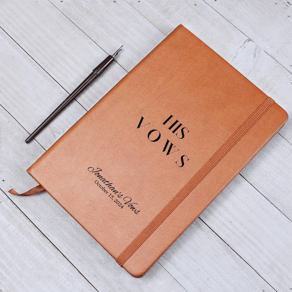 Custom Leather Vow Journal for Him or Her, Personalized Wedding Keepsake, Couples Memory Book, Perfect Anniversary Gift