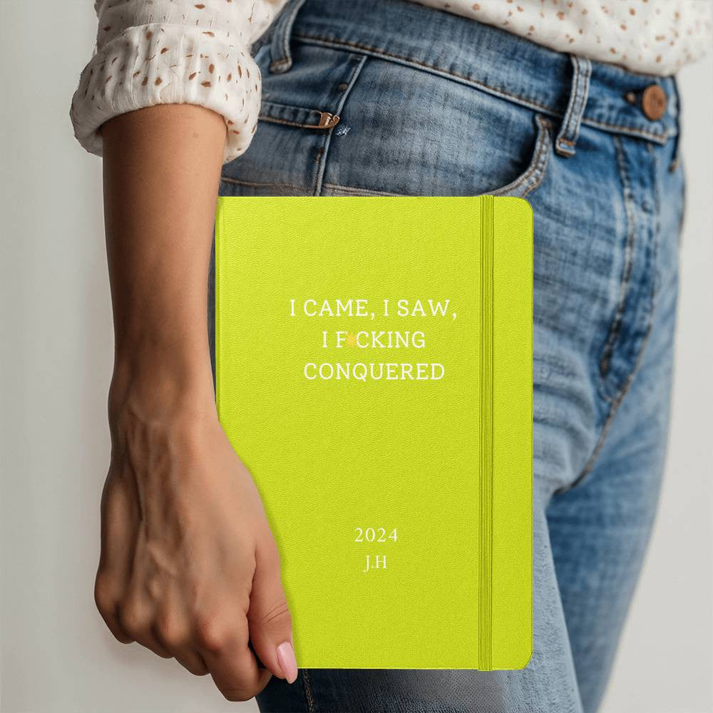 Personalized F'ing Motivational Planner for Her and Him, Student, Professional, Business Owner, with Initials and name, Biannual and Yearly Journals, Inspirational