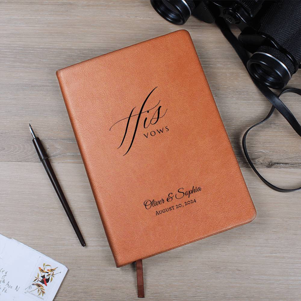 Personalized Couples and Partner Leather Vow Journal for Wedding & Renewal - Keepsake Gift for Couples