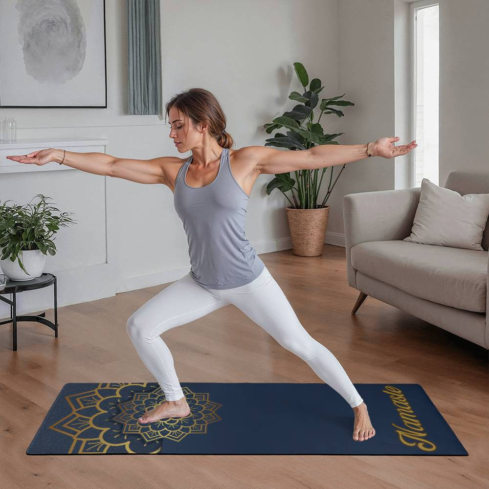 Personalized Rubber Yoga Mat, Stylish Anti-Slip Fitness Mat for Comfortable Practice, Unique Gift for Yoga Lovers