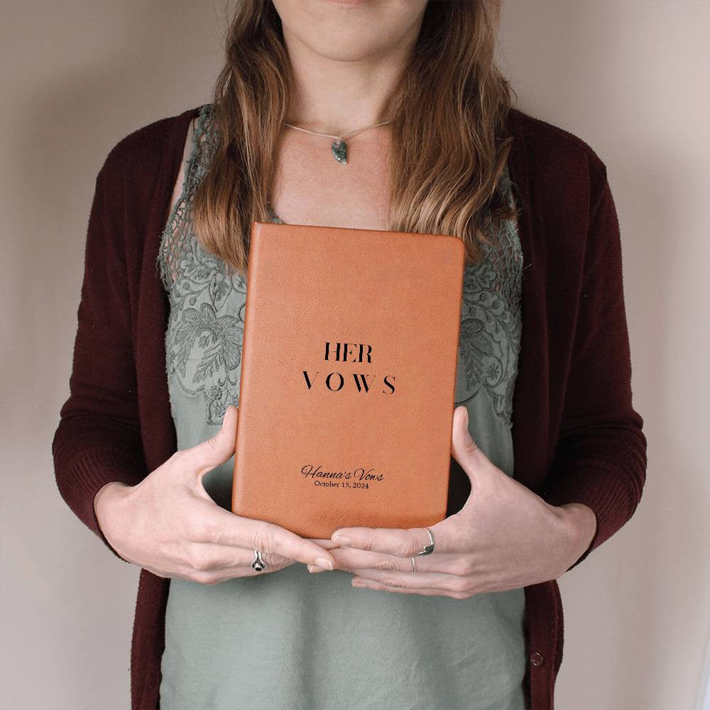 His and Hers Leather Wedding Vow and Vow Renewal Journal