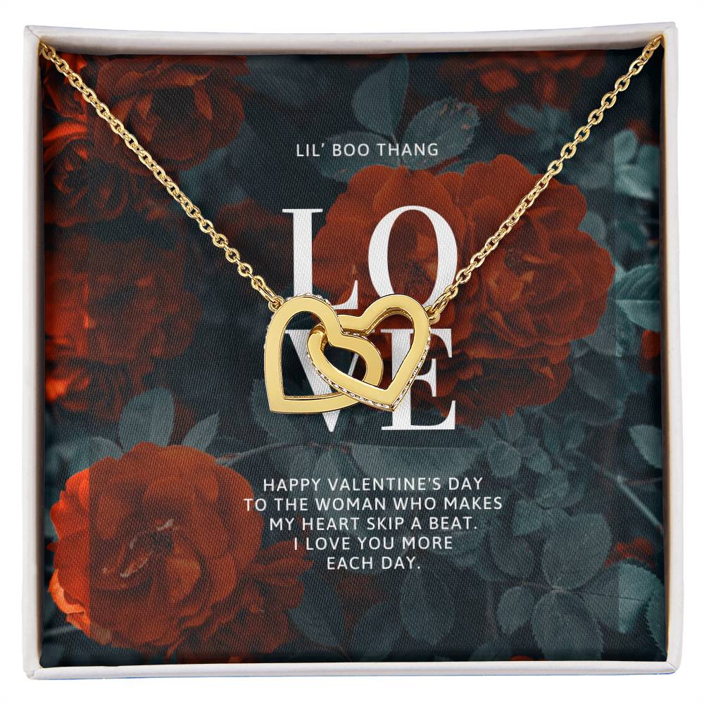 L.O.V.E. Lil Boo Thang - 14K gold finish necklace and earring - Valentine's Day set