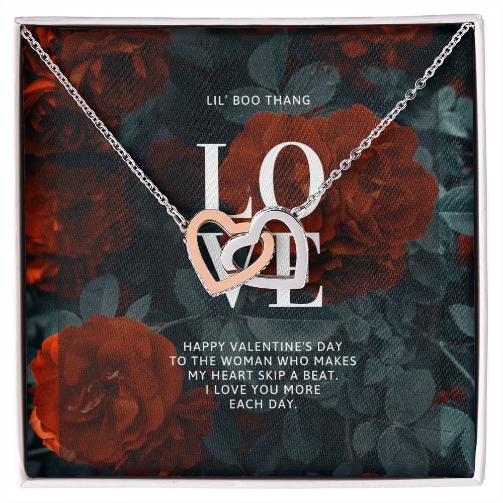 L.O.V.E. Lil Boo Thang - 14K gold finish necklace and earring - Valentine's Day set