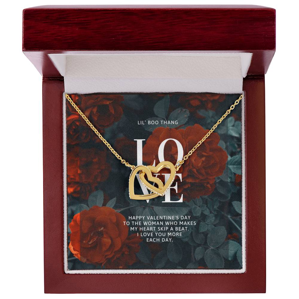 L.O.V.E. Lil Boo Thang - 14K gold finish necklace and earring - Valentine's Day set