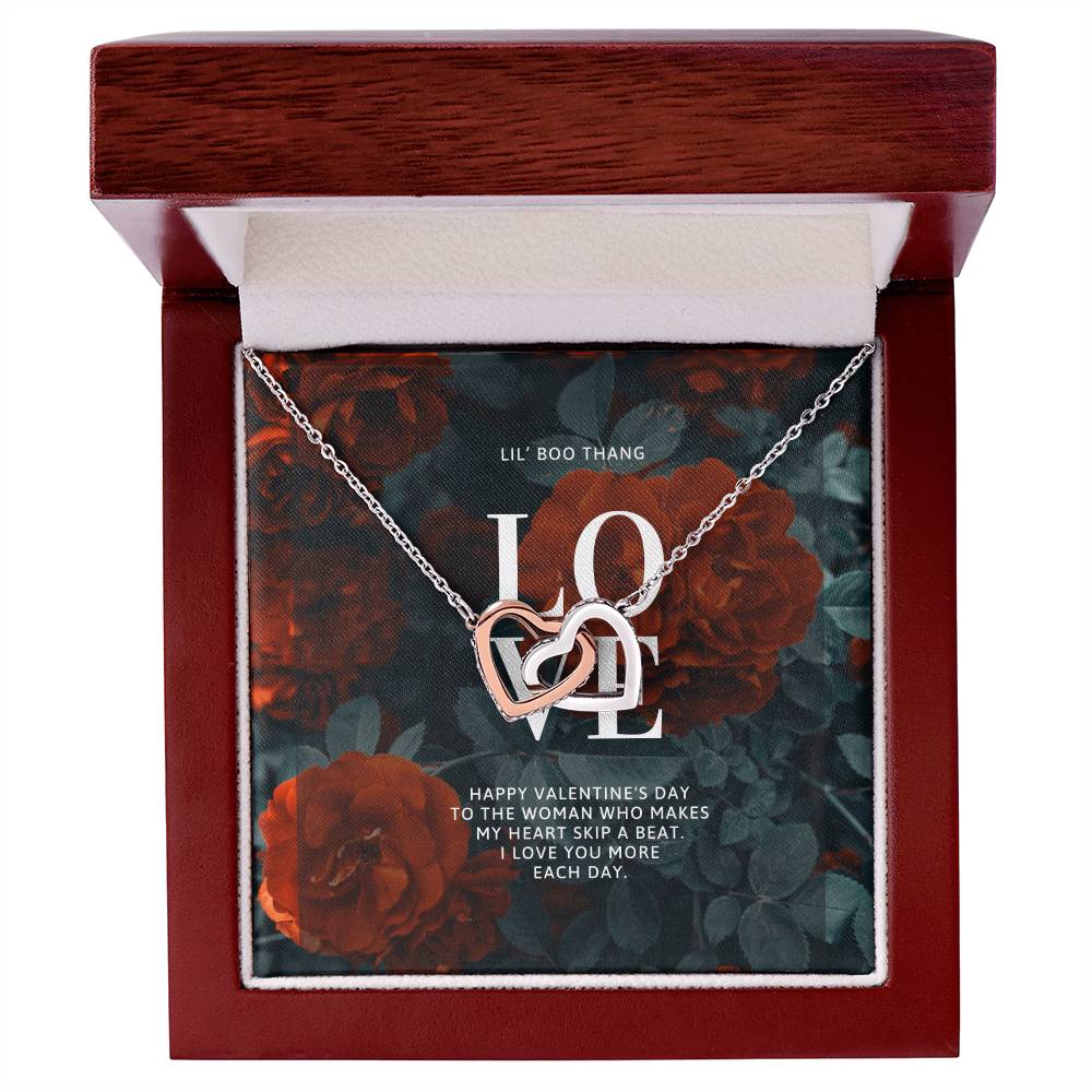 L.O.V.E. Lil Boo Thang - 14K gold finish necklace and earring - Valentine's Day set