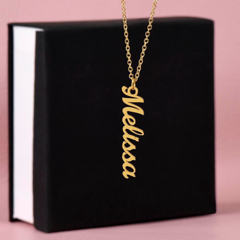 Single Name Vertical Necklace