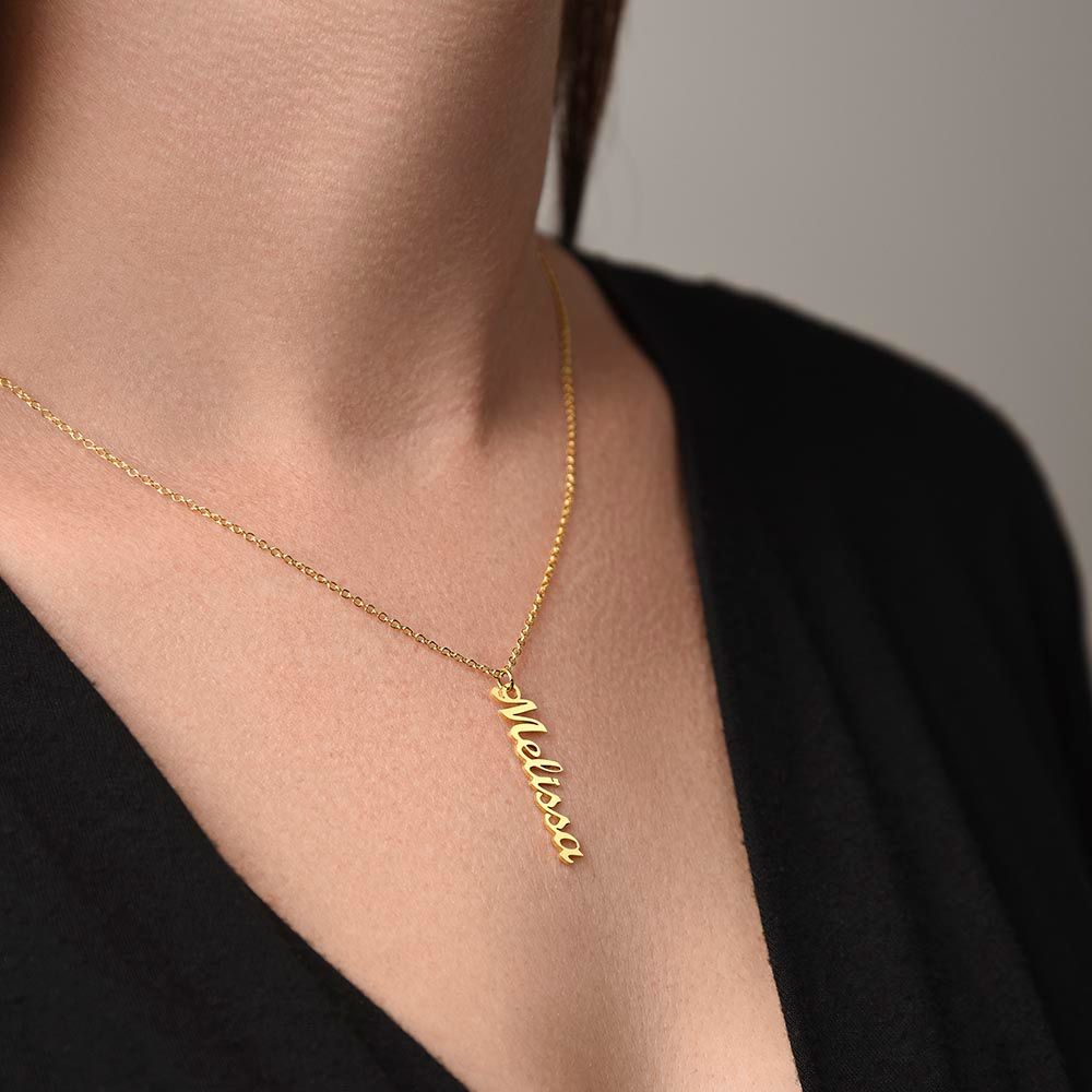 Single Name Vertical Necklace