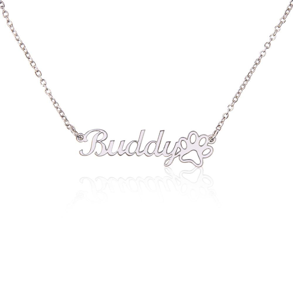 Personalized Pet Necklace + Paw Print