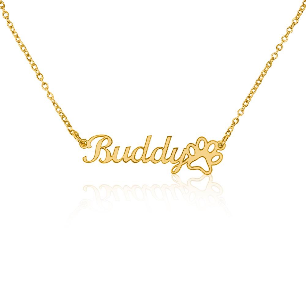 Personalized Pet Necklace + Paw Print