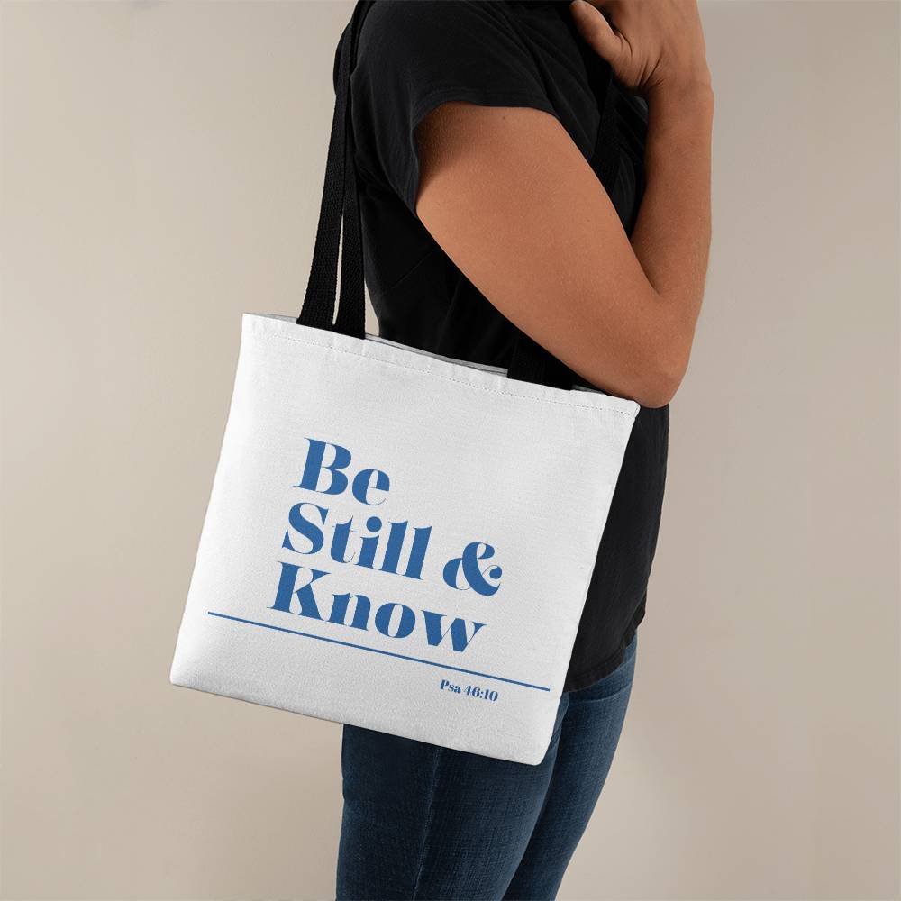 Be still and know classic tote (blu)