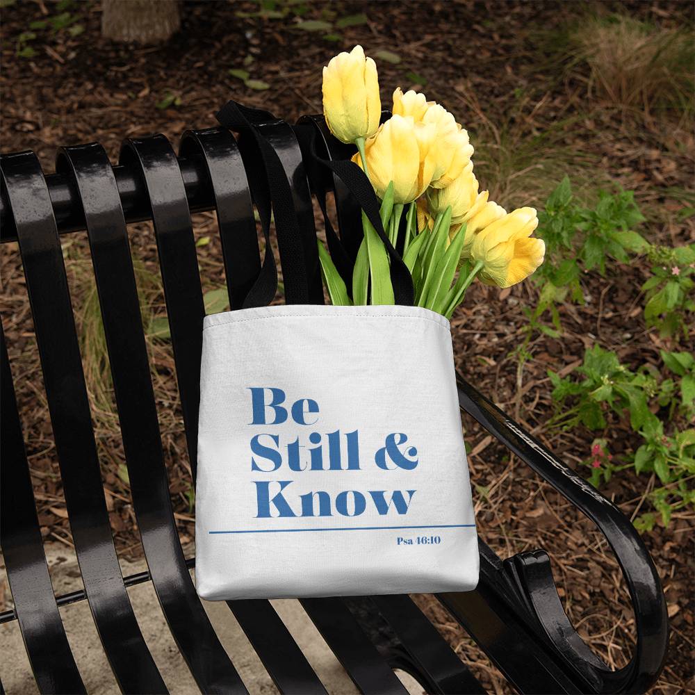 Be still and know classic tote (blu)