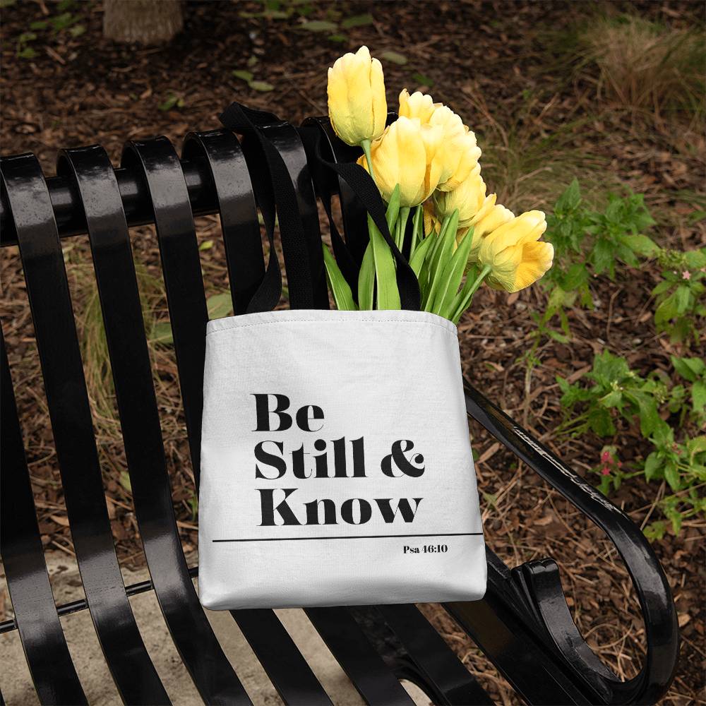 Be still and know classic tote (blk)