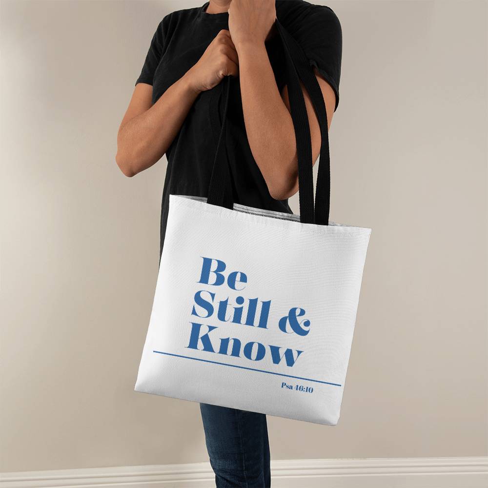 Be still and know classic tote (blu)