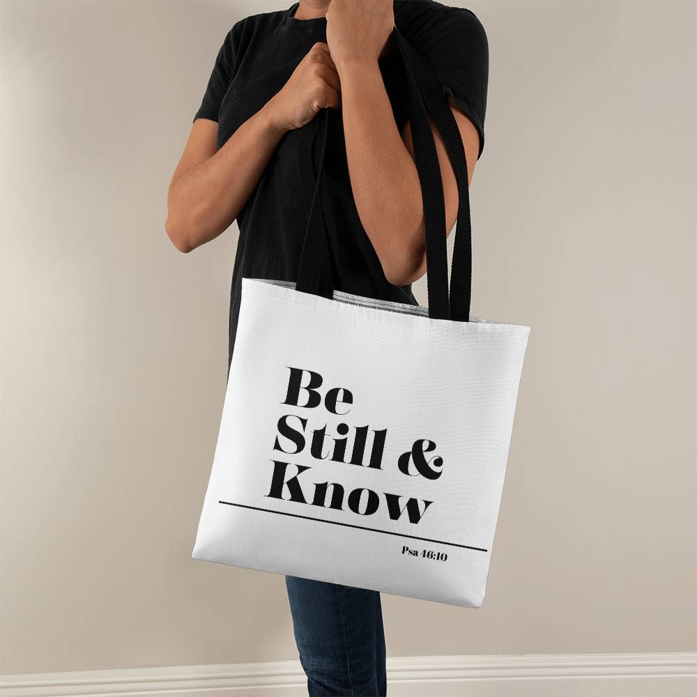 Be still and know classic tote (blk)