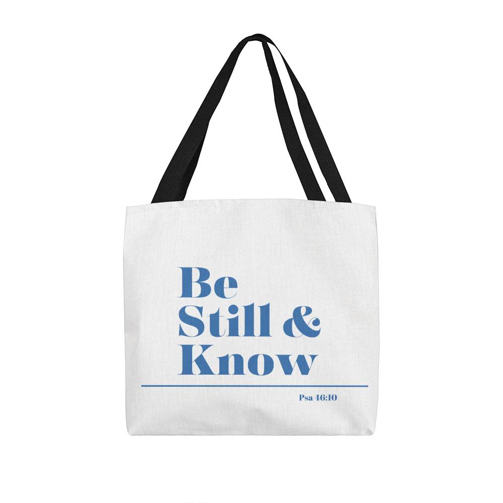 Be still and know classic tote (blu)