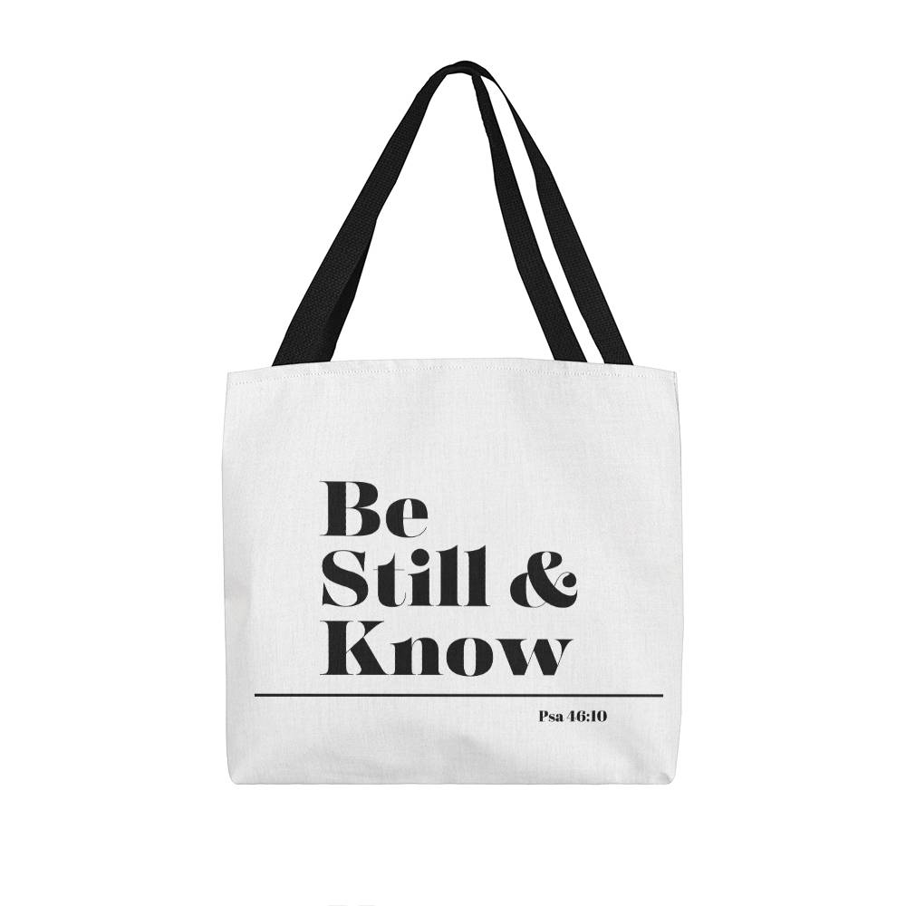 Be still and know classic tote (blk)