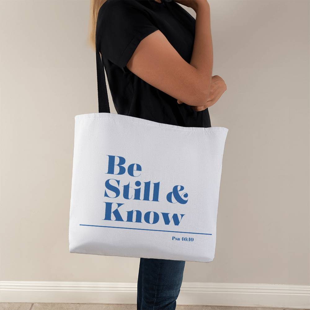 Be still and know classic tote (blu)