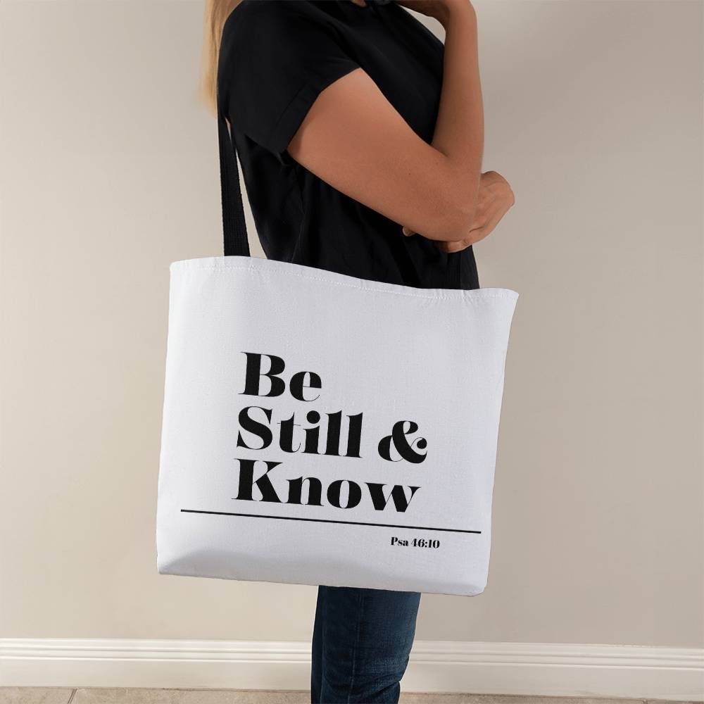 Be still and know classic tote (blk)