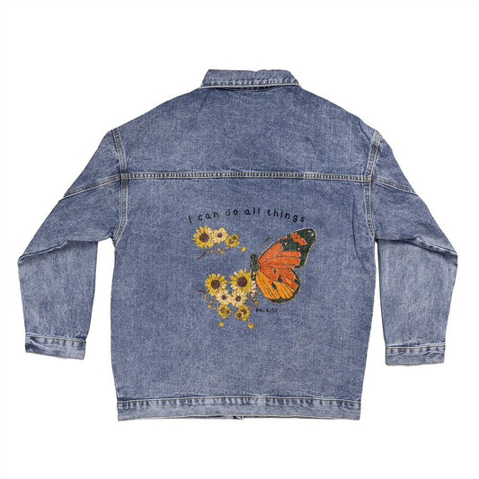 I can do all things womens jean jacket