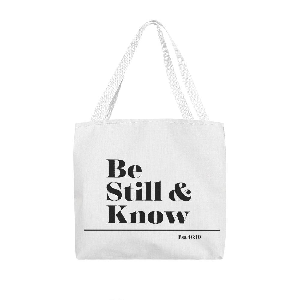 Be still and know classic tote (blk)