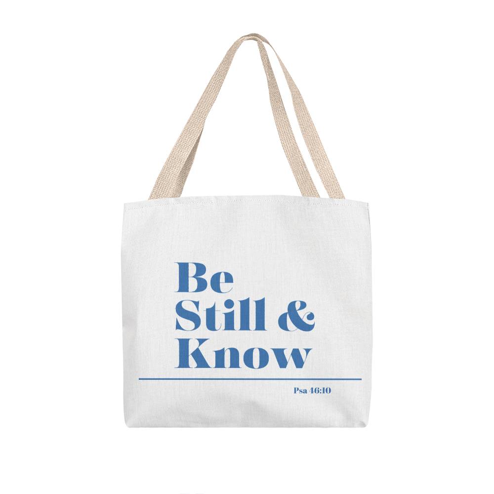 Be still and know classic tote (blu)