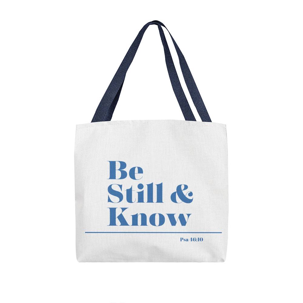 Be still and know classic tote (blu)