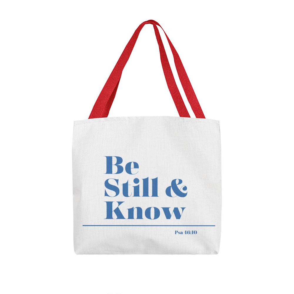 Be still and know classic tote (blu)