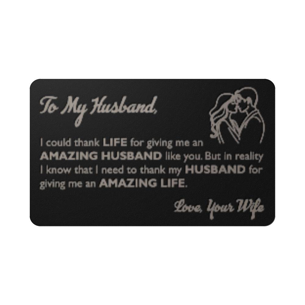 Metal Wallet Card - To My Husband