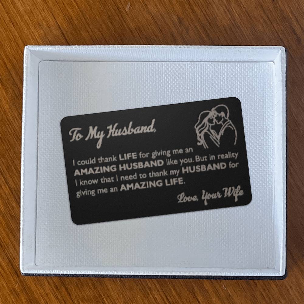 Metal Wallet Card - To My Husband