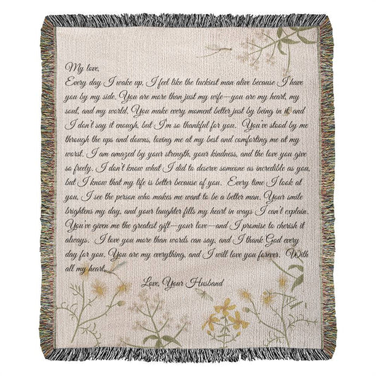 Personalized Letter Woven Blanket for Mom and Dad, Wife, Grandma & Grandpa, Sister, Brother, Cozy Custom Throw Blanket for Warmth and Comfort, Mother's Day, Special Gift for Birthdays, Christmas, Anniversary