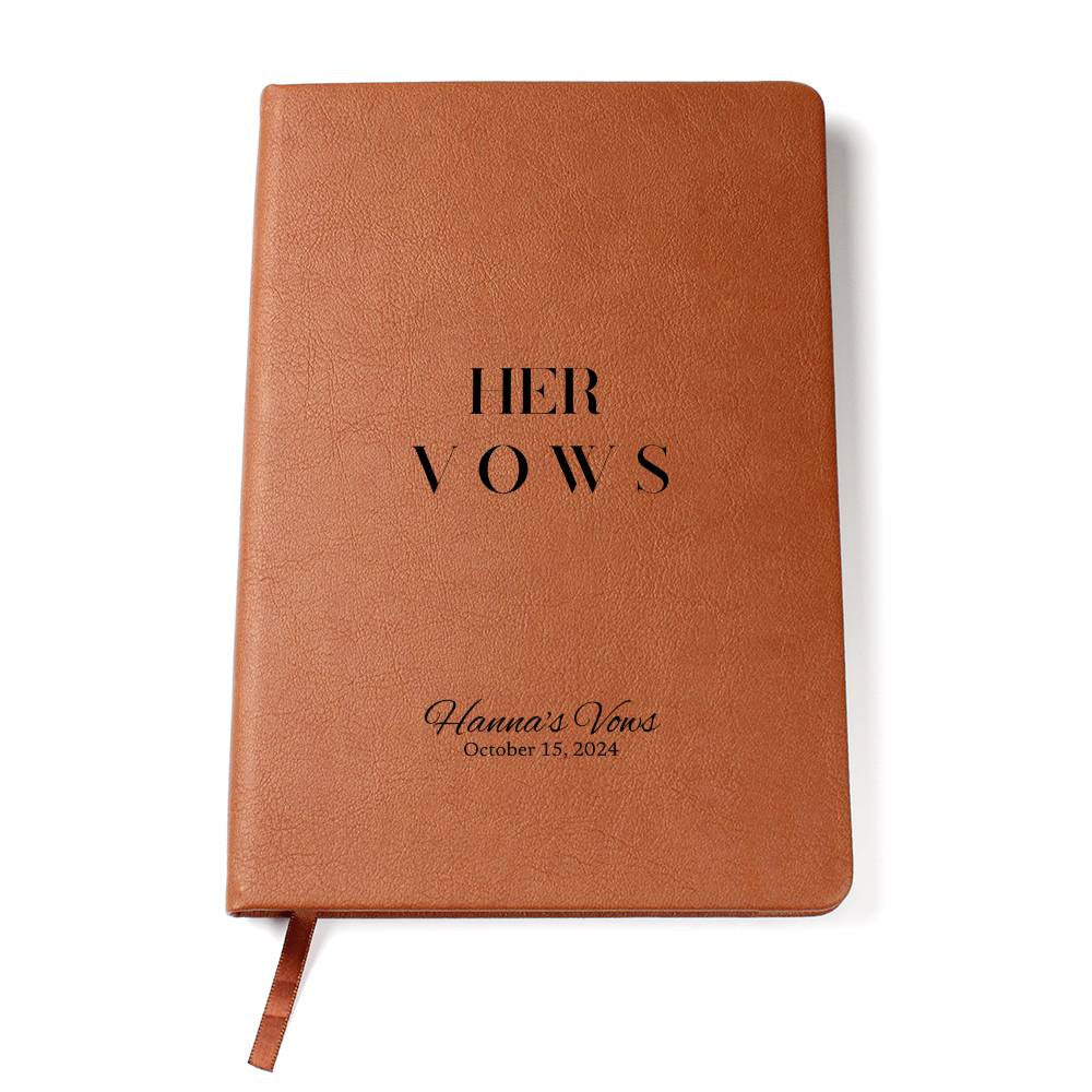 Custom Leather Vow Journal for Him or Her, Personalized Wedding Keepsake, Couples Memory Book, Perfect Anniversary Gift