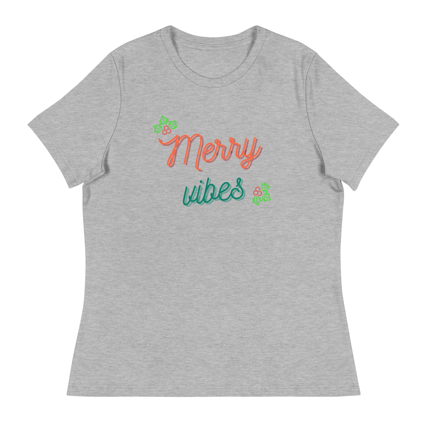 Merry Vibes Women's Relaxed Christmas T-Shirt