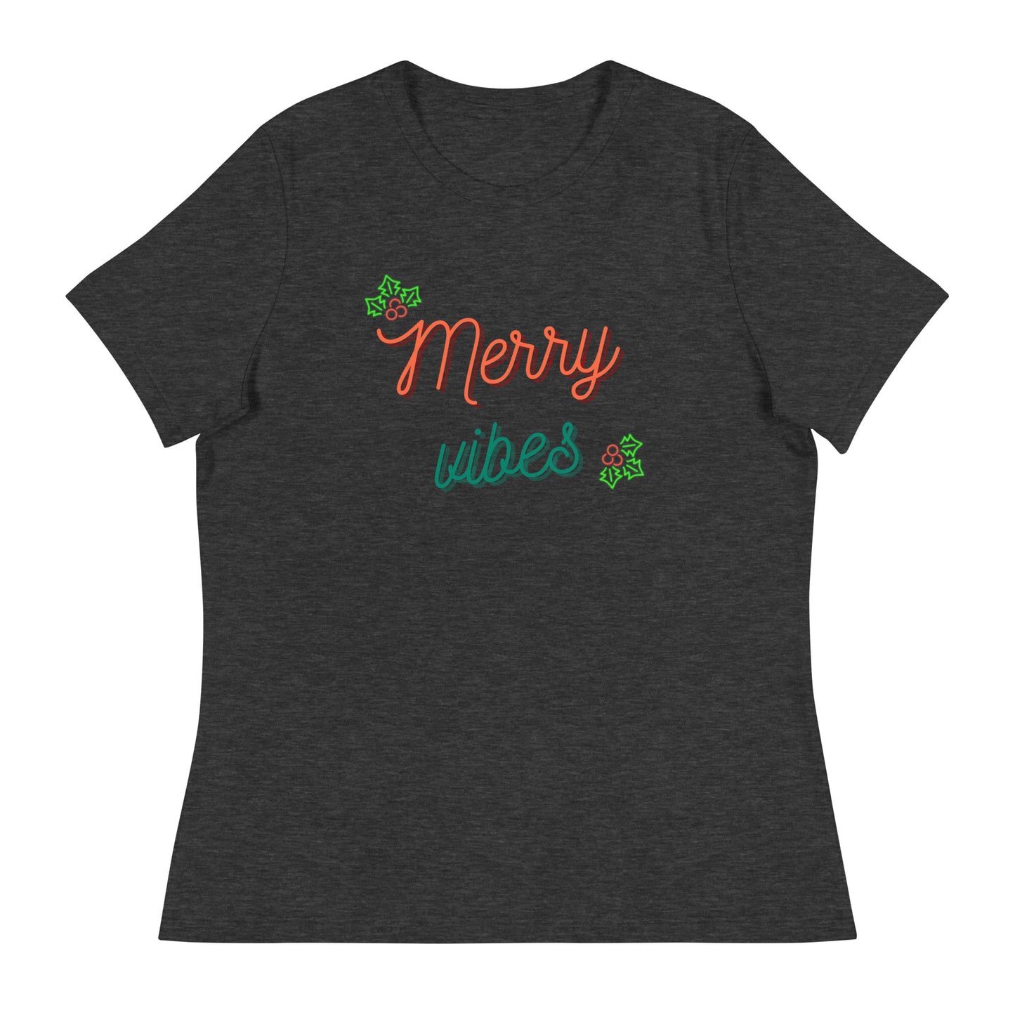 Merry Vibes Women's Relaxed Christmas T-Shirt